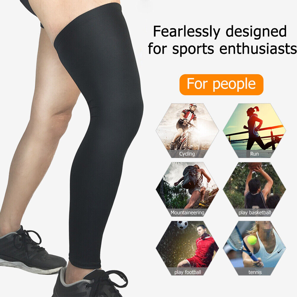1 Pair Breathable Knee Guard Cover Men Women Calf Compression Socks (XXL)