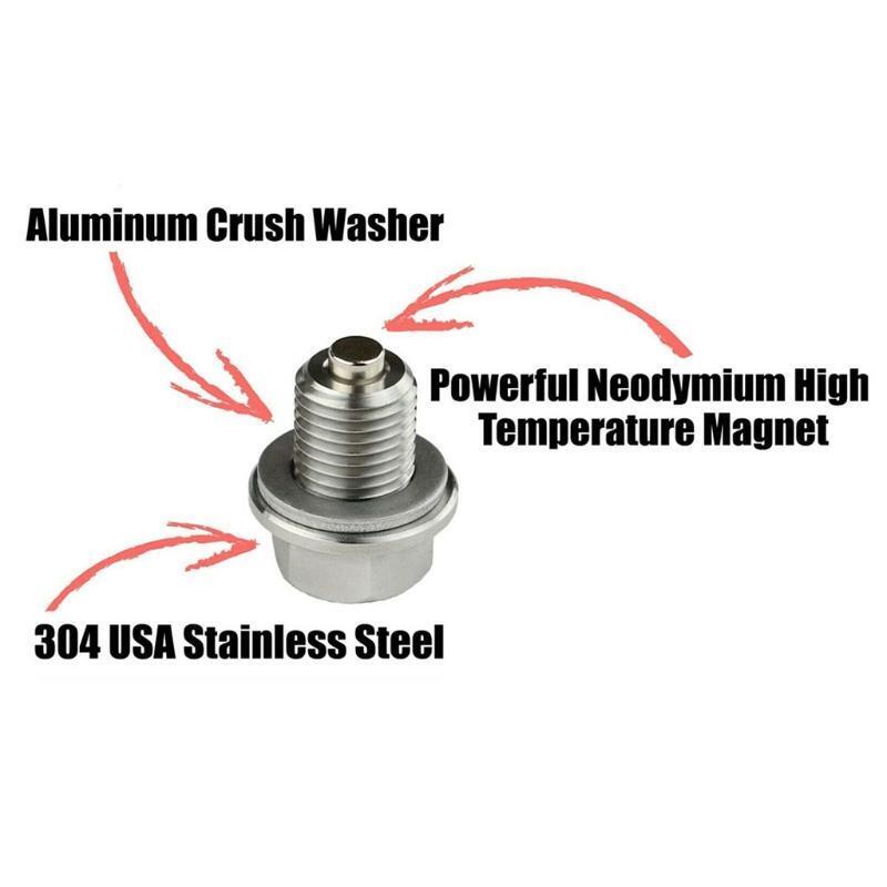 CNC Stainless Steel M14x1.5 mm Frame Magnetic Oil Drain Plug Screw Bolt Washer