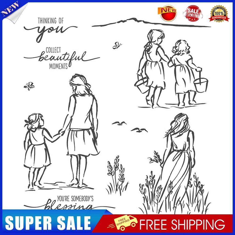 Mom Daughter Transparent Stamps Clear Silicone Seal DIY Photo Album Decor