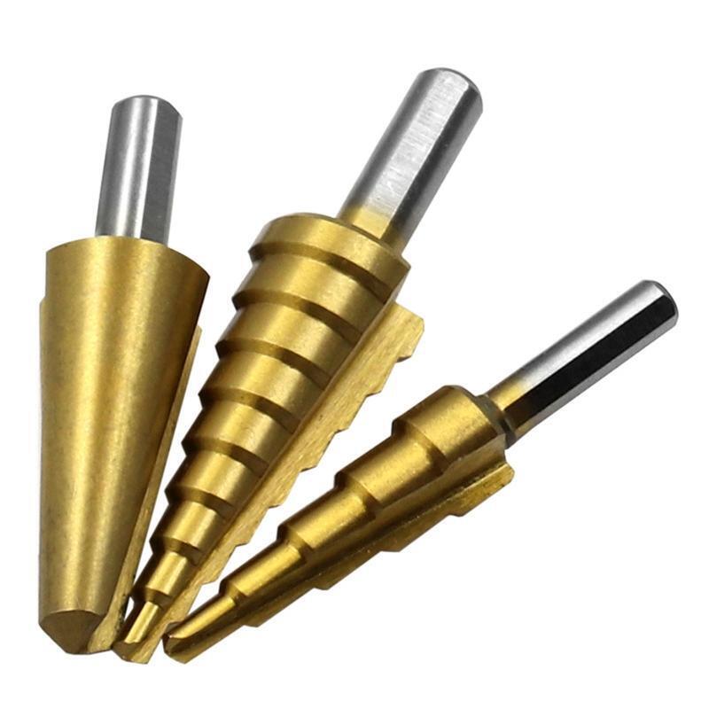 HSS Step Bits Set 7 Pieces High Speed Steel Step Drill Bits 4 Types Drill Bits