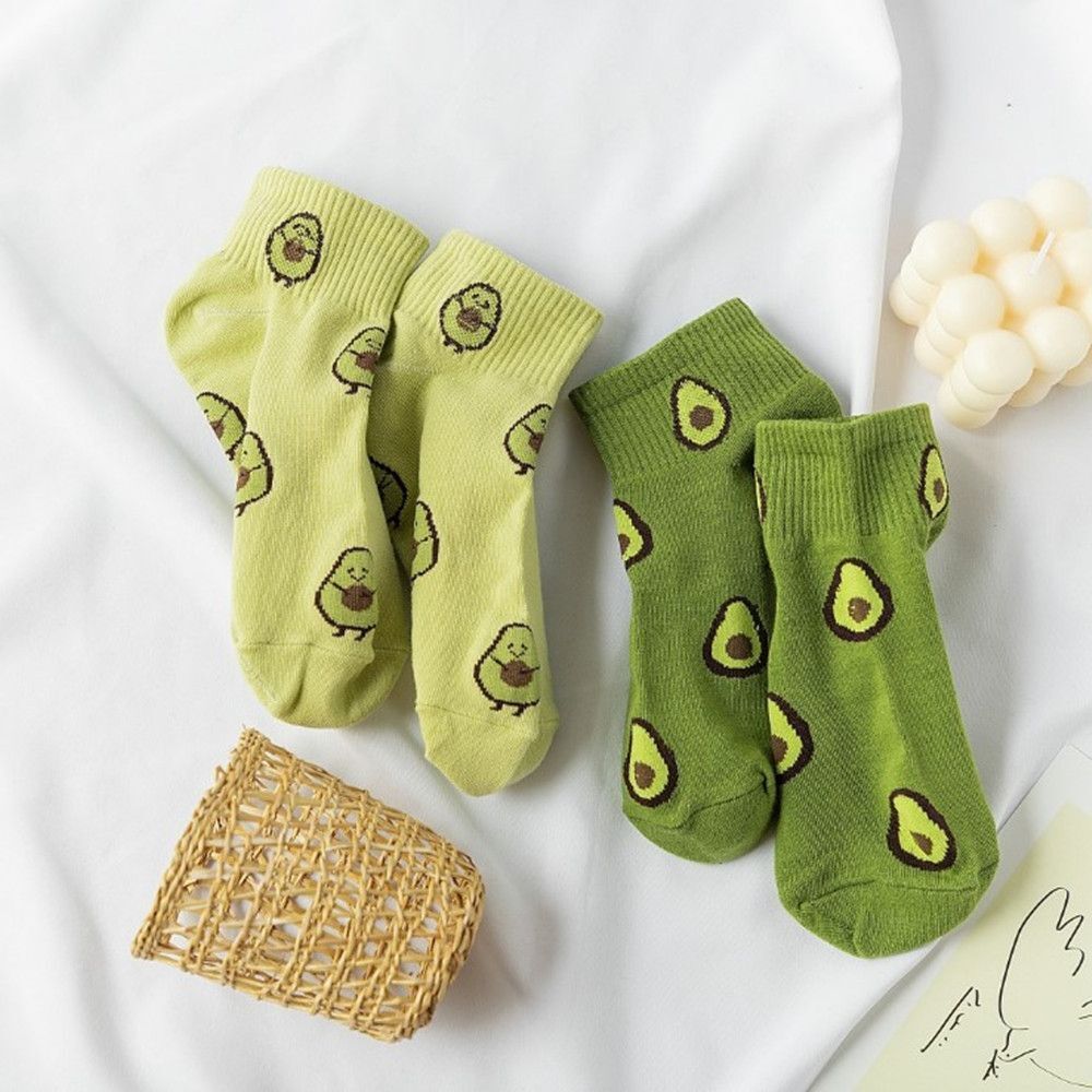 Soft Cotton Casual Summer Boat Socks Fruit Avocado Short Ankle Socks Women Man