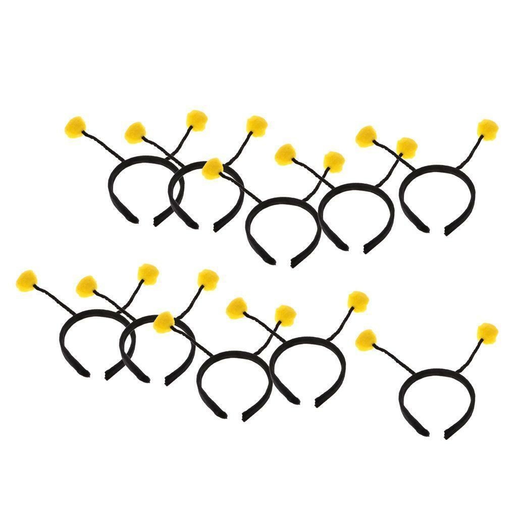 10 Piece Girl Kids Insect Bumlebee Ant Ladybug Alien Headband Costume Yellow