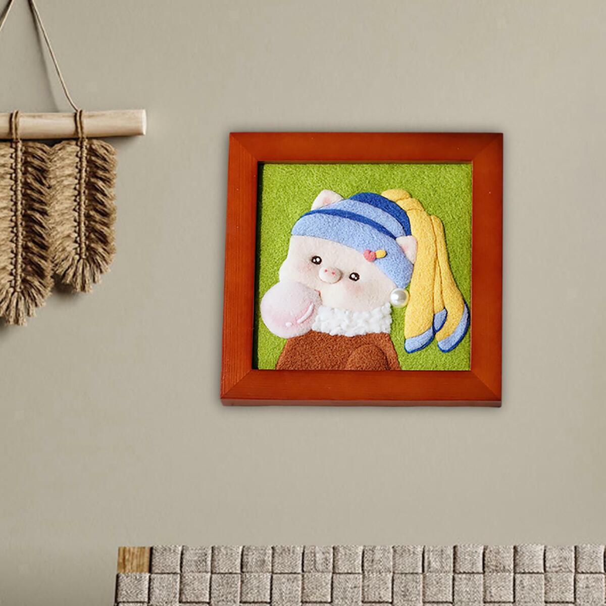 Set of 2 Wool Needle Felting Kit Painting  for Starter Decor