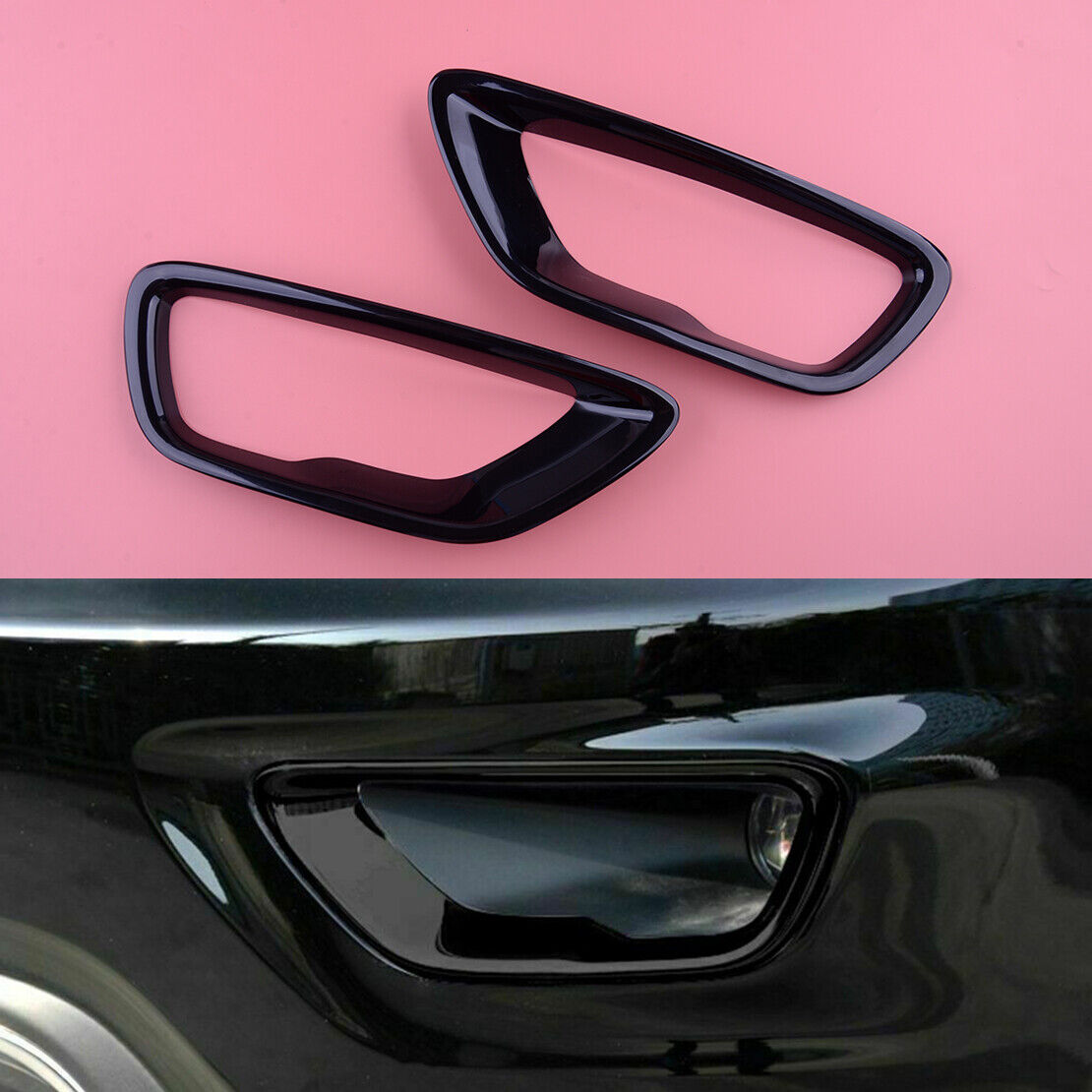 L&R Front Fog Light Cover Trim Fog Lamp Frame fit for Jeep Grand Cherokee 18-21