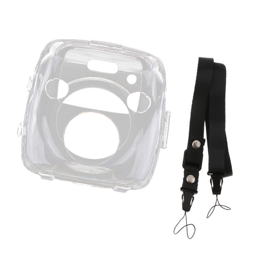 Crystal Hard PVC Cover with Removable Rainbow Shoulder Strap, Clear