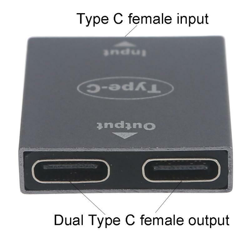 USB C Female to Dual Female Splitter Convter Adapter Type C Extension Connector