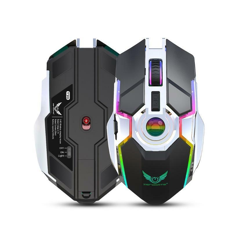 Rechargeable 2.4G Wireless Gaming Mice with 2400 DPI Cursor PC Gaming Mice