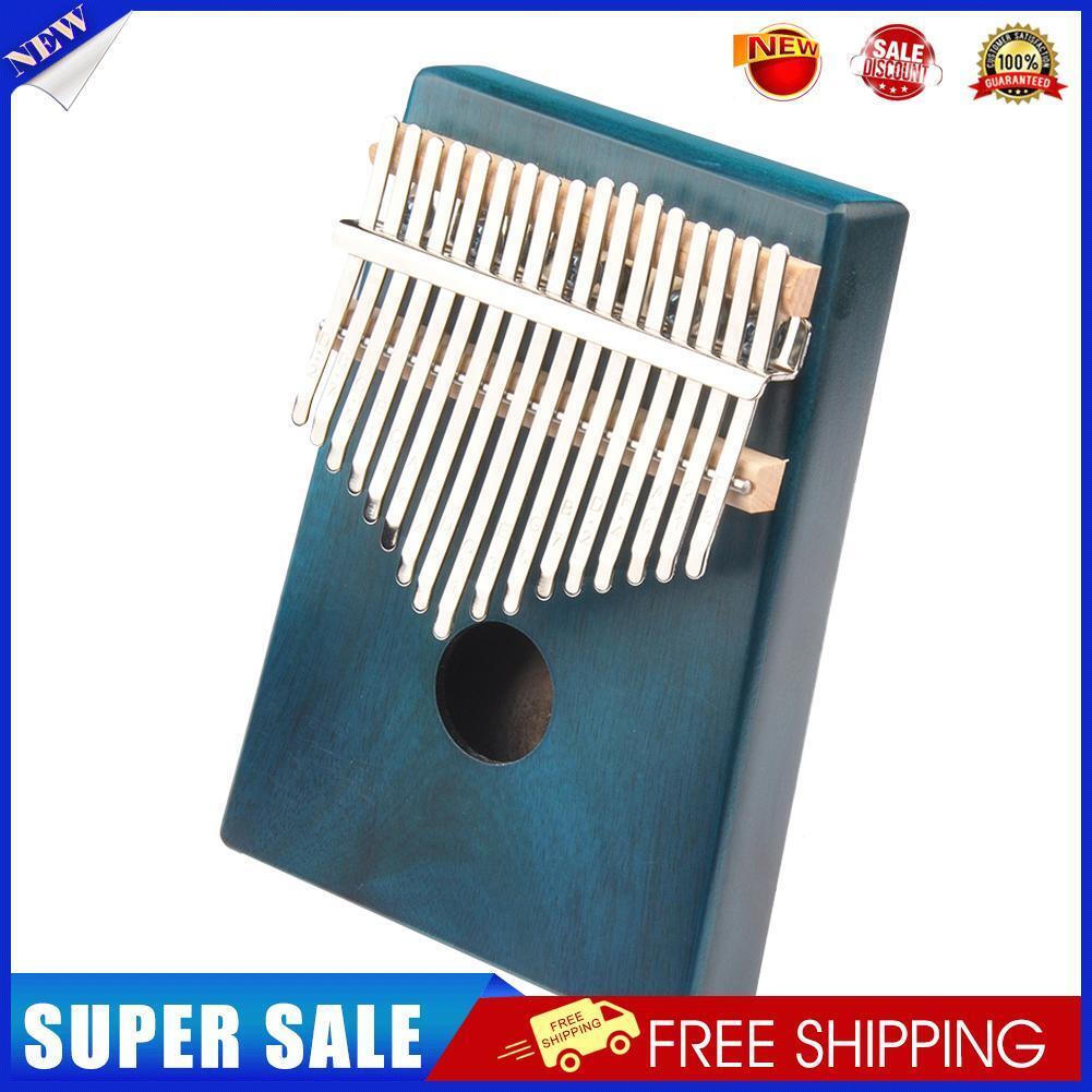 17 Key Kalimba Wood Mbira Thumb Finger Piano Musical Instrument (Dark Blue)
