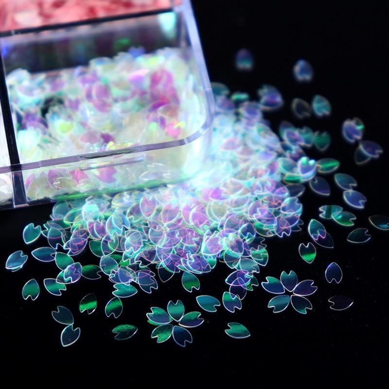 6 Grids Boxed Mixed Cherry Blossom Petal Manicure Decorative Sequins for Women