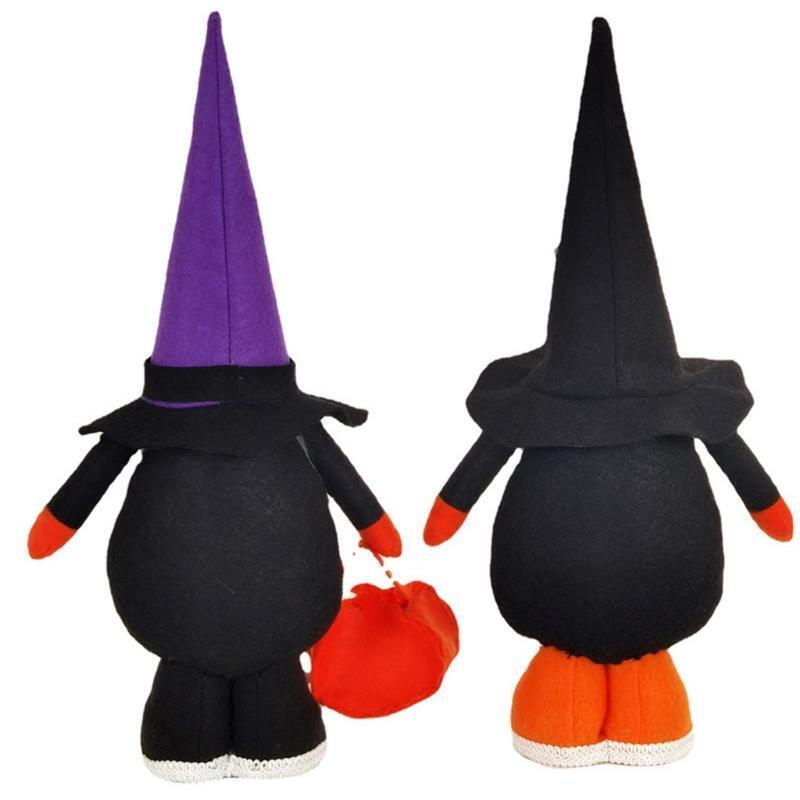 Mr and Mrs Halloween Gnomes Couple Set of 2 Handmade Swedish Tomte Scandinavian