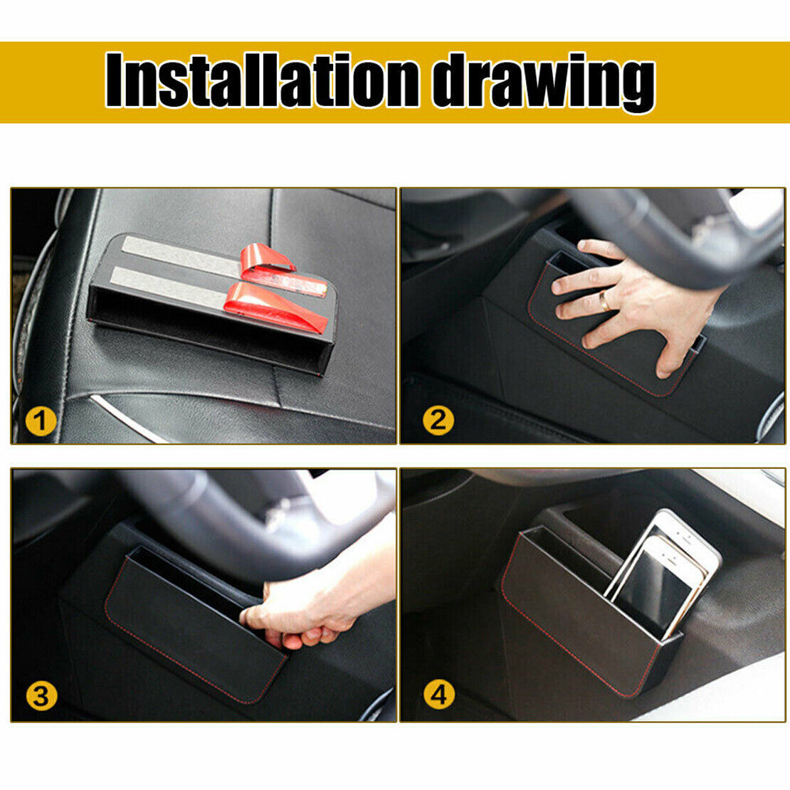 Gear Shift Side Storage Box Console Organizer Tray Holder for Car Universal