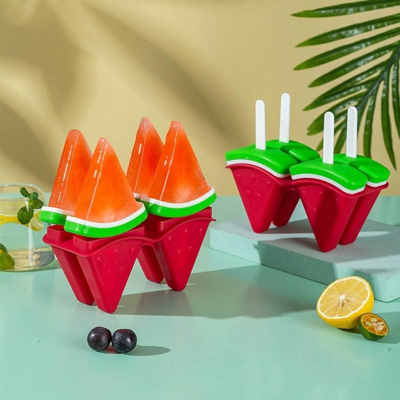 Watermelon Shaped Ice Pop Moulds Homemade Popsicles Tools for DIY Ice Popsicles