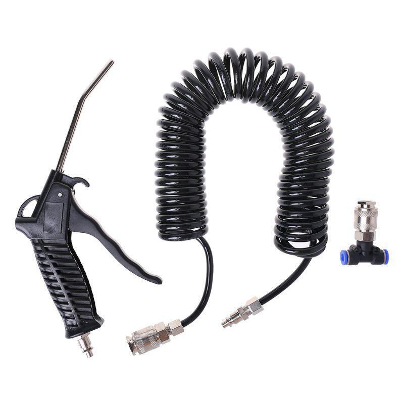 1 pcs Black Air Duster Blow Gun Pneumatic Wind Blowing Kit EU Connector PU Hose