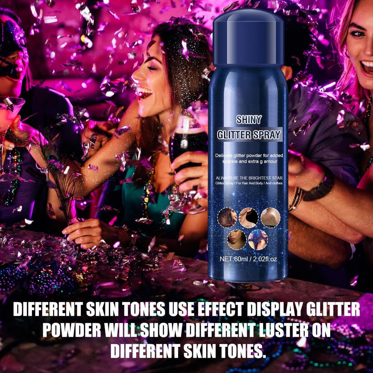 Hair Body Glitter Spray Face Highlighter Long Lasting Glow for Festival Rave