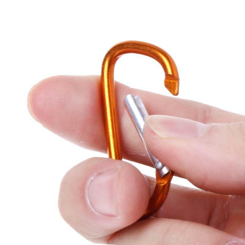 10pcs Outdoor Aluminium Alloy Carabiner Safety Keychain Flashlight Hang Buckle