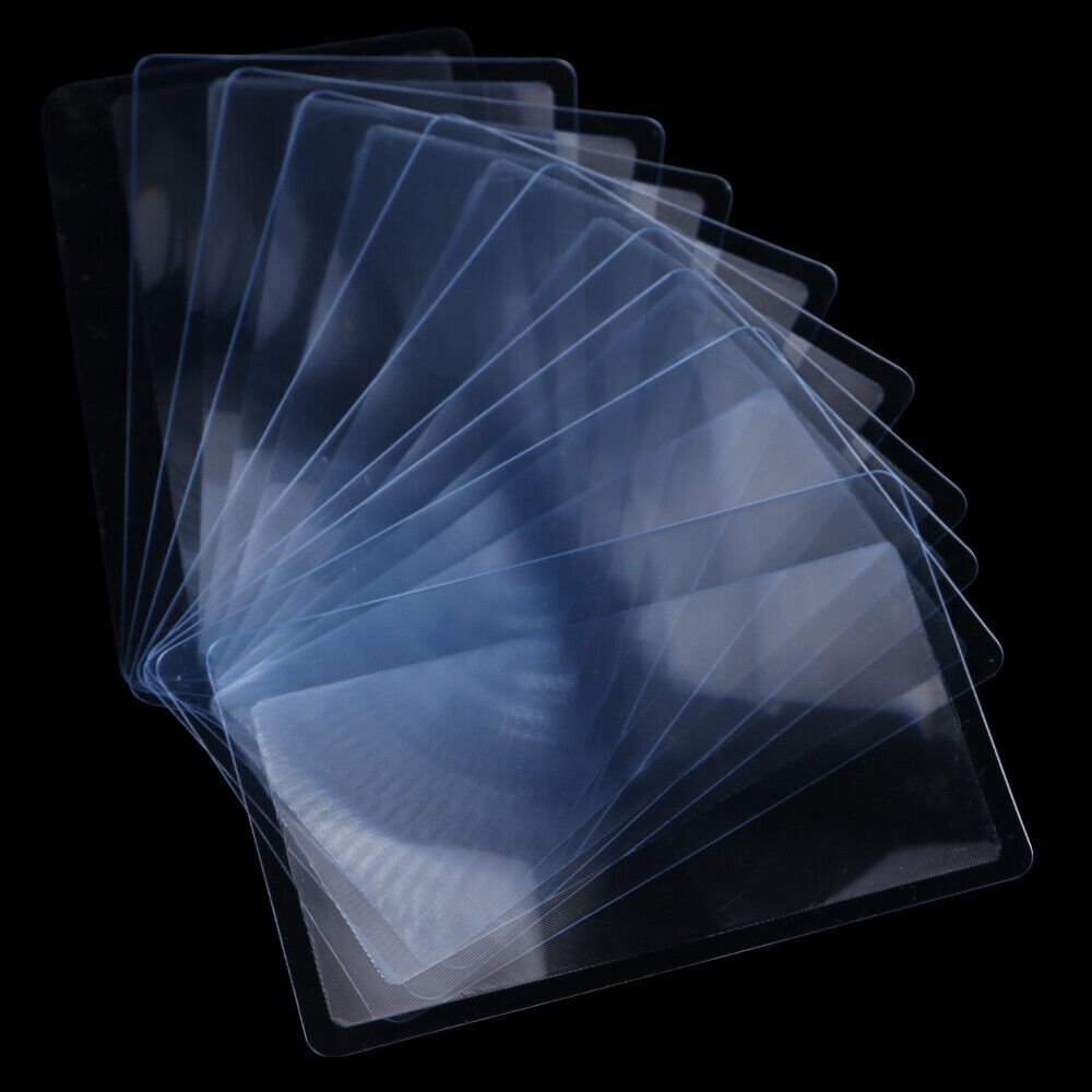 10 PCS Credit Card 3 X Magnifier Magnification Magnifying Fresnel LENS