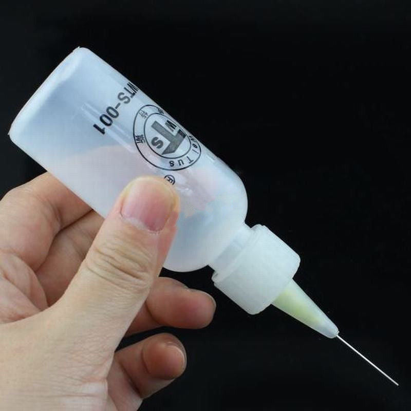 2pcs 50ml Needle Tip Soldering Liquid Flux Alcohol Oil Dispenser Plastic Bottle