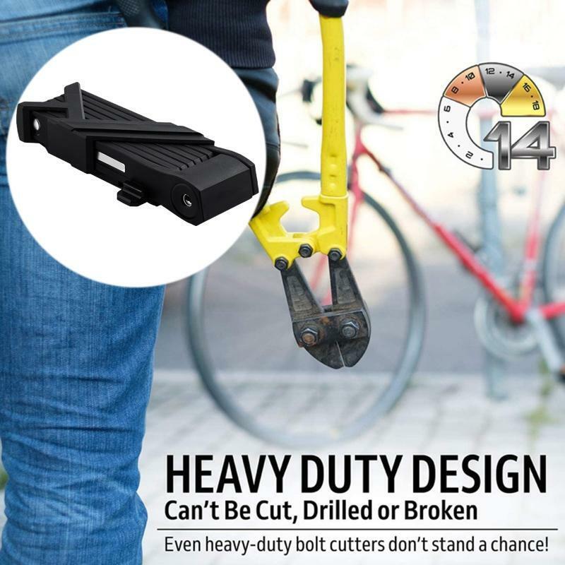 Heavy Duty Foldable Bicycle Lock MTB Road Bike Security Anti-theft Steel Lock