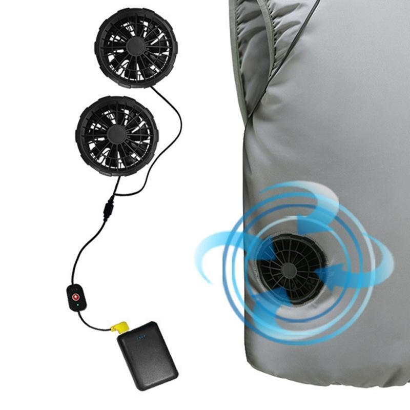 Men Outdoor Summer Coat USB Electric Fan Cooling Jacket Men Air Conditioning Fan