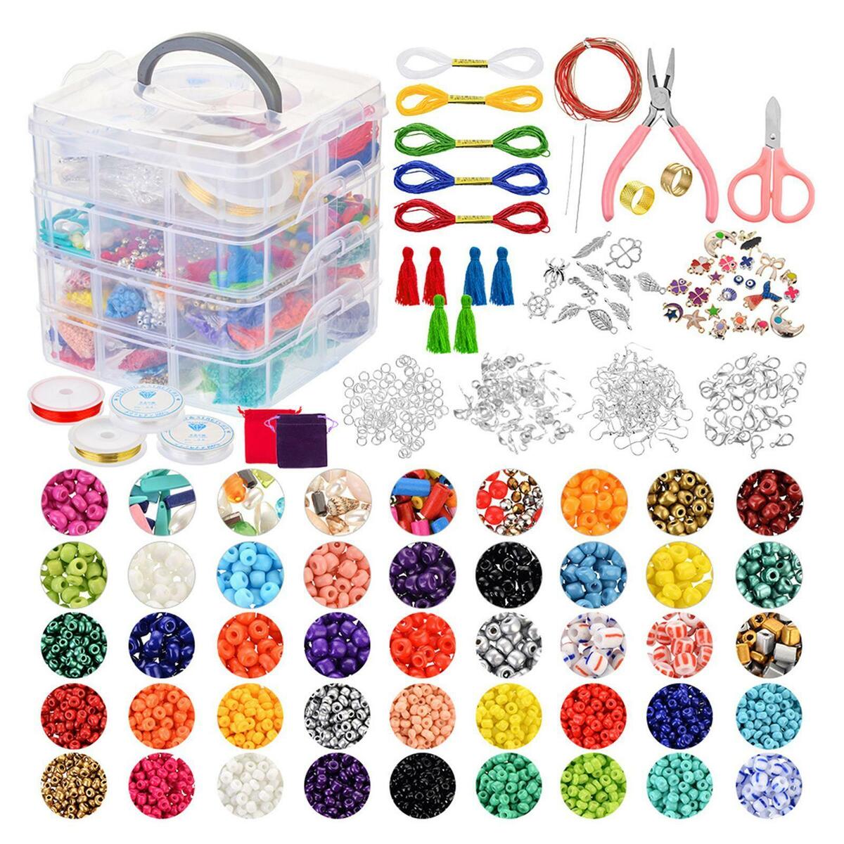 Jewelry Making Supplies Kit DIY Bracelets Beading for Earrings Making Tools