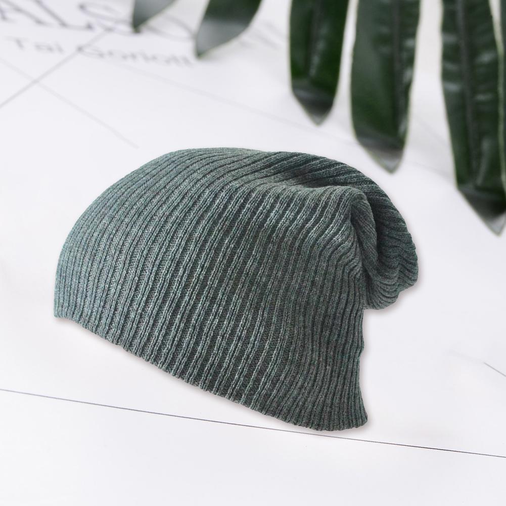 Knitted Hat Women Men Autumn Winter Warm Outdoor Fashion Beanie Cap (Grey)