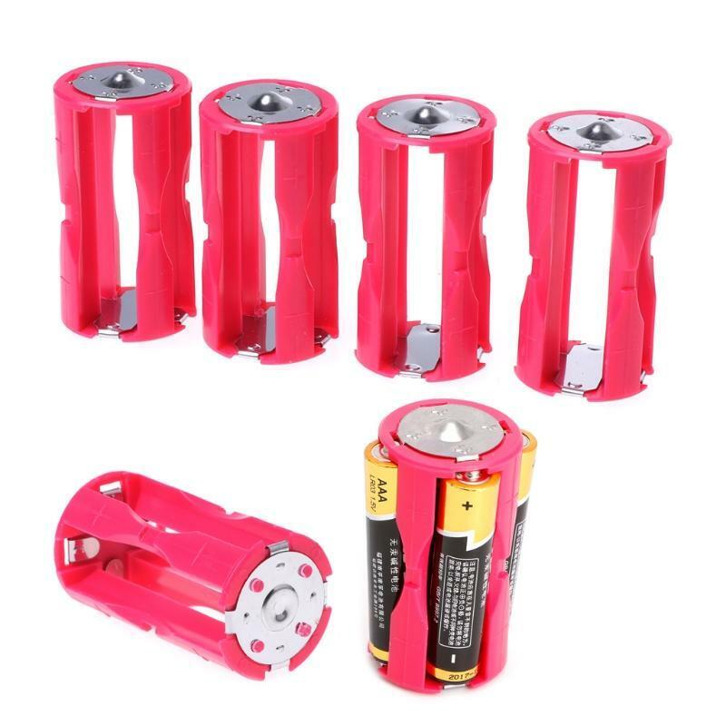 4AAA To C Size Parallel Cell Adapter Battery Holder DC 1.5V Case Box Converter