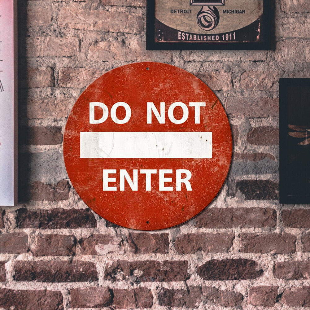 Do Not Enter Round Metal Plate Tin Sign Plaque for Bar Pub Club Cafe Poster