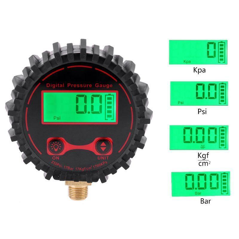 250PSI Digital Tire Pressure Gauge Car Pressure Tester M11*1 Thread with Light