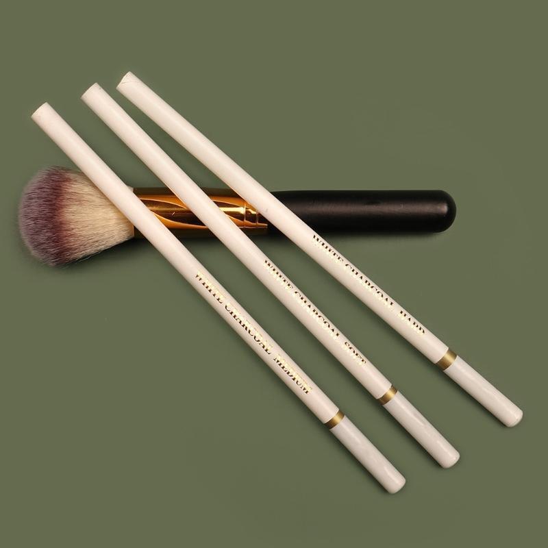 3 Pieces Professional White Charcoal Pencils Set Art Drawing Graphite Pencils