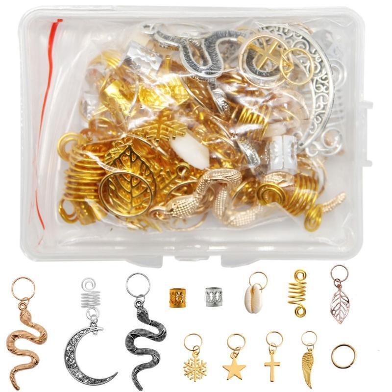 Metal Hair Cuffs Dreadlocks Hair Cuffs for Hair Accessory with Storage Box