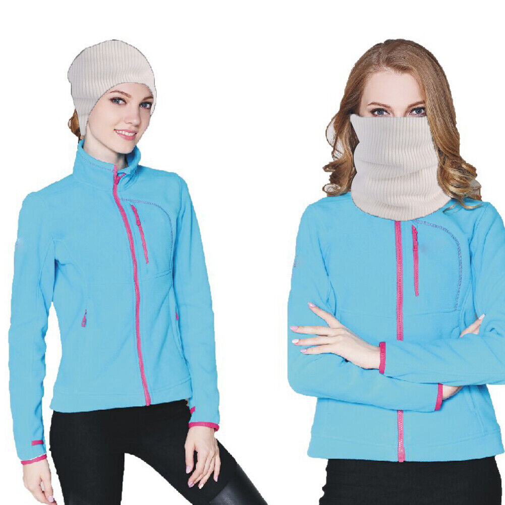 Winter Warm Double-Layer Scarf Neck Cover Solid Color for Women Men (White)