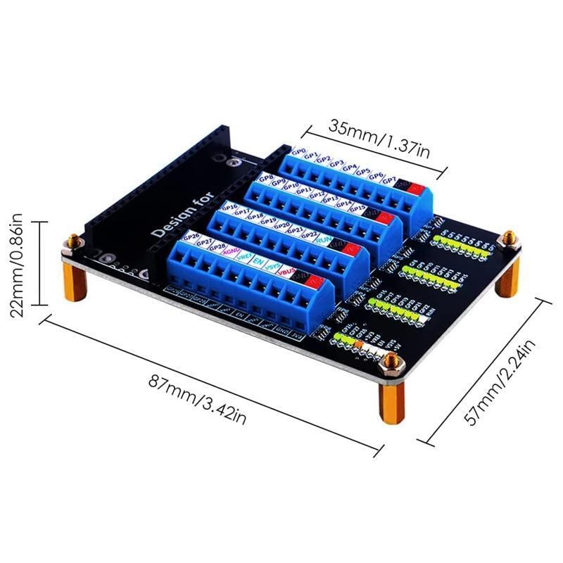 for Raspberry Pi Pico Screw Terminal Block Breakout Module w/ Aluminum Enclosure
