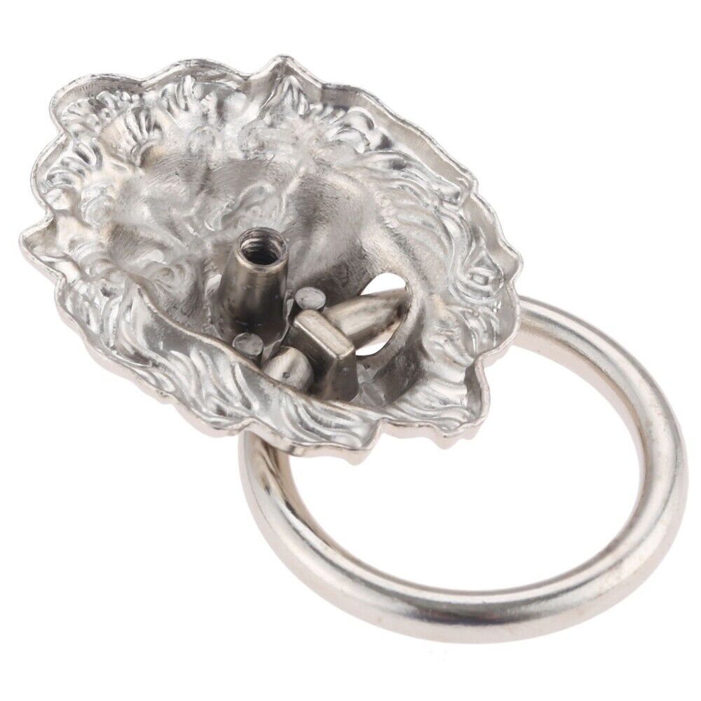 1x Lion Head Drop Ring Pull Handle Door Cabinet Knob Drawer Chest Cupboard Decor