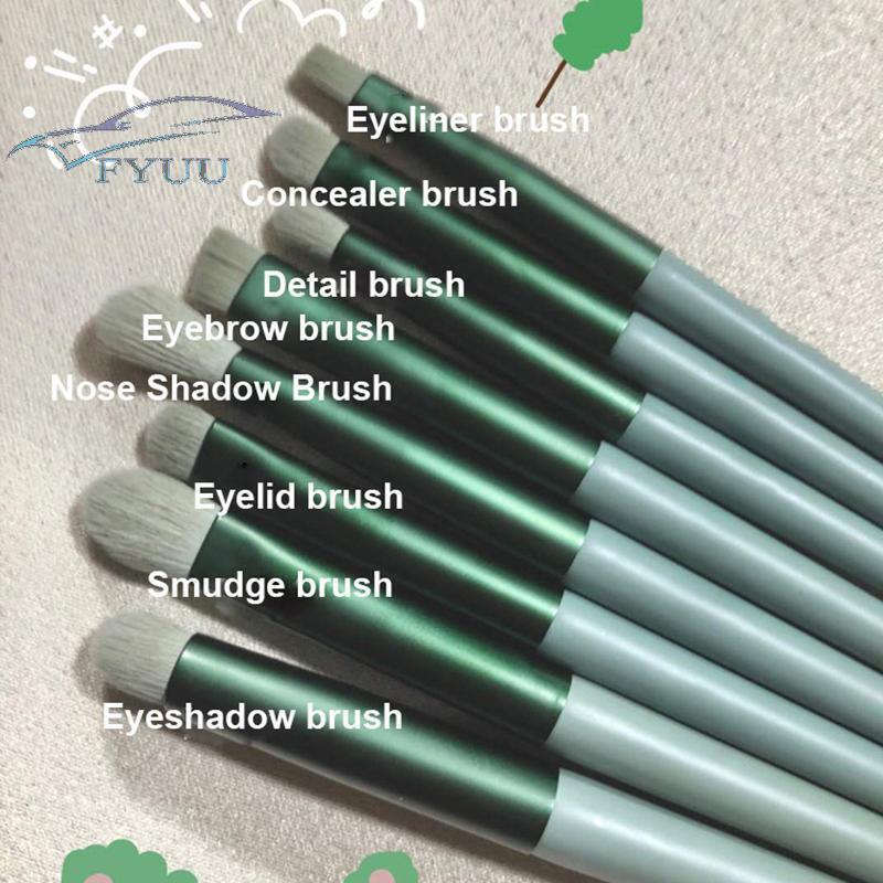 13 x Green Makeup Brushes Kit Eye/Shadow/Foundation/Blush Blending Cosmetic Tool