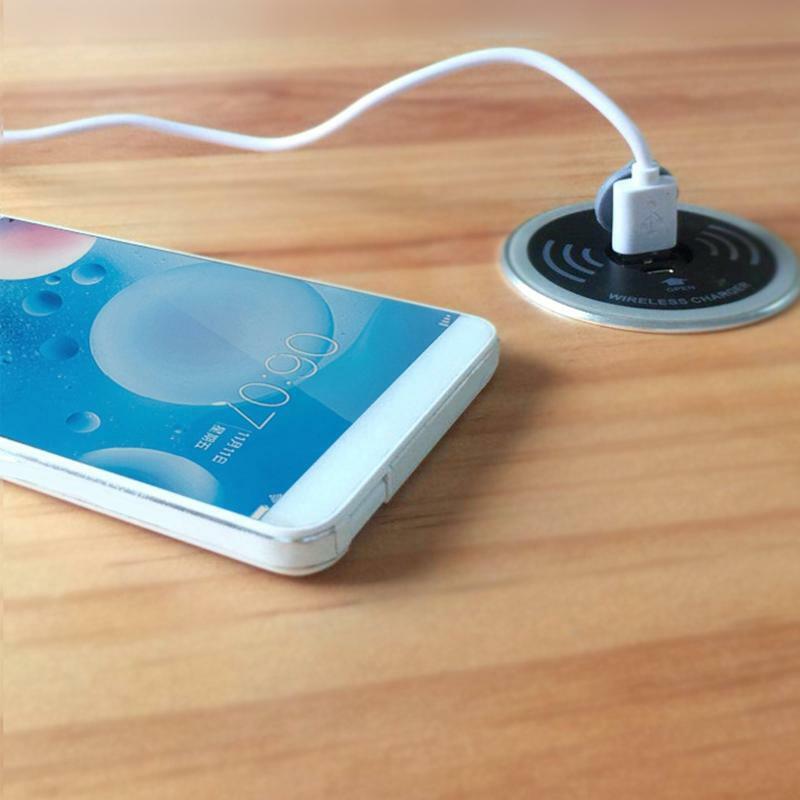 15W QC3.0 USB-C USB-A Built in Desktop Device Qi Fast Embedded Wireless Charger