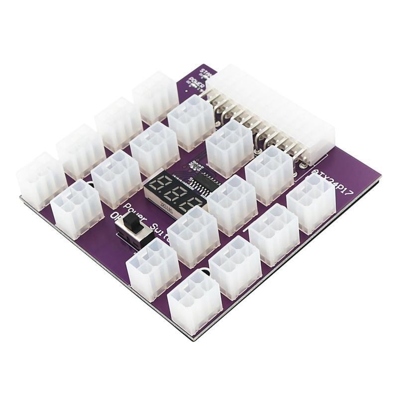 24Pin to 17 ATX 6 Pin Server PSU Power Supply Breakout Board Adapter 2400W Max