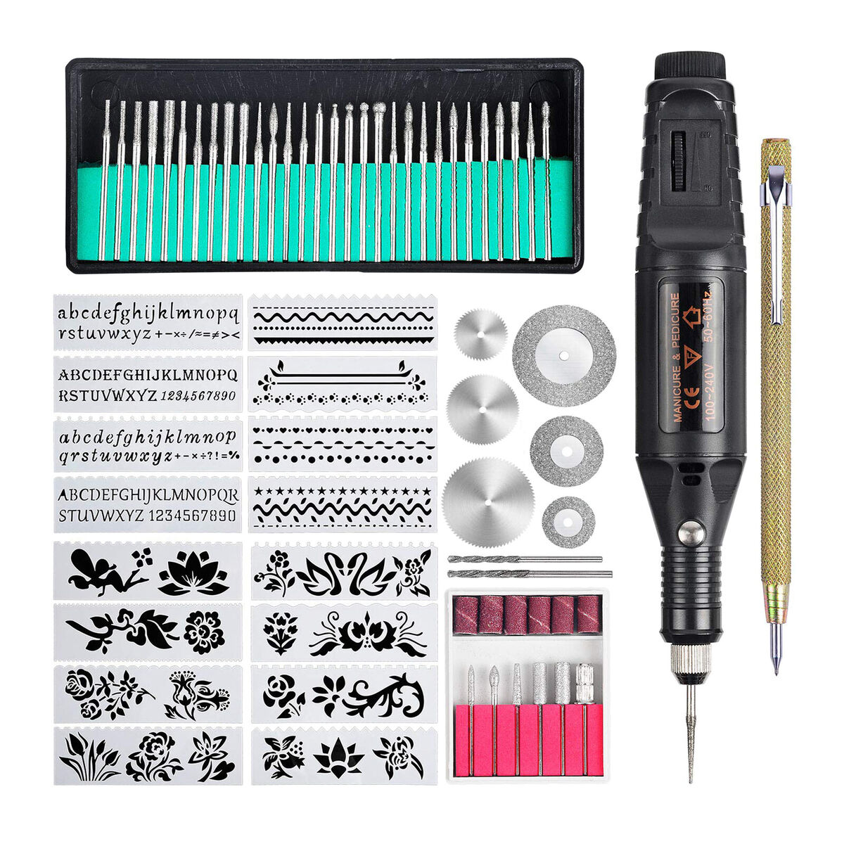 Electric Micro Engraver Pen Mini DIY Engraving Tool Kit for