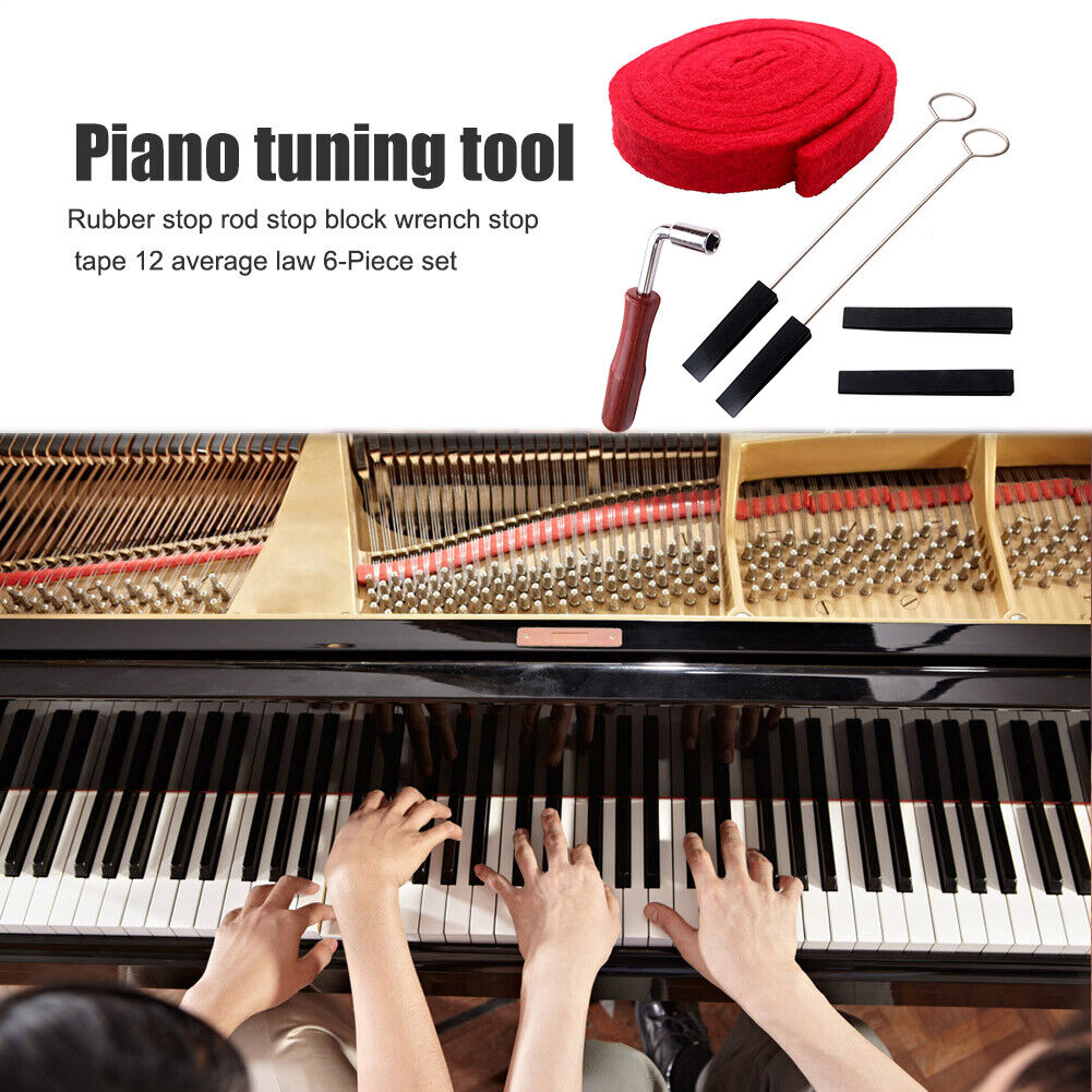 6pcs Piano Tuning Lever Tools Kit Mute Hammer DIY Musical Instrument Parts
