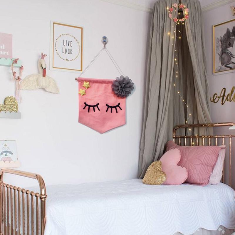 Nordic Kids Baby Room Decor Eyelash Flower Ornaments Wall Hanging Decoration