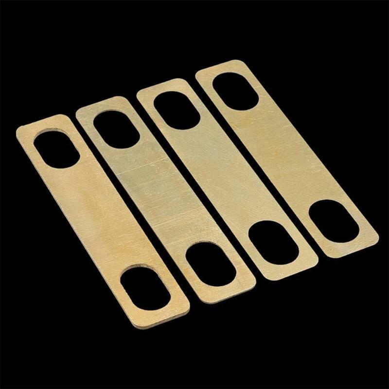 4 Pieces Guitar Neck Shims Neck Wedges Brass Shims for Electric Guitar Bass