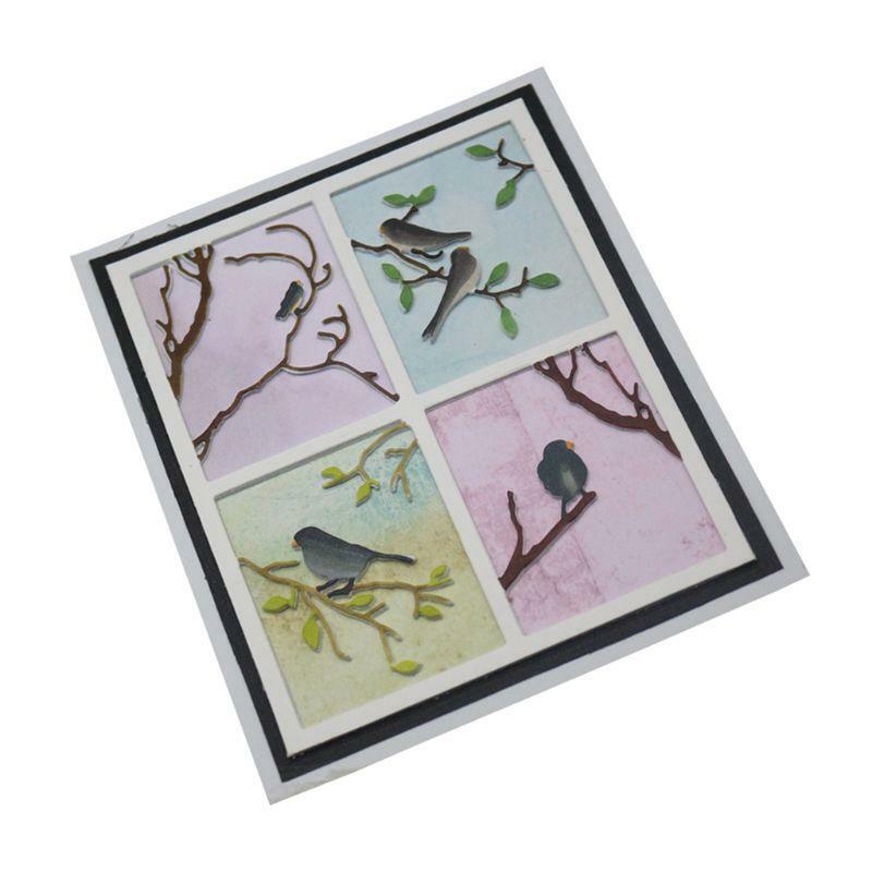 Birds on Branch Metal Cutting Dies Stencil Scrapbooking DIY Album Stamp Paper