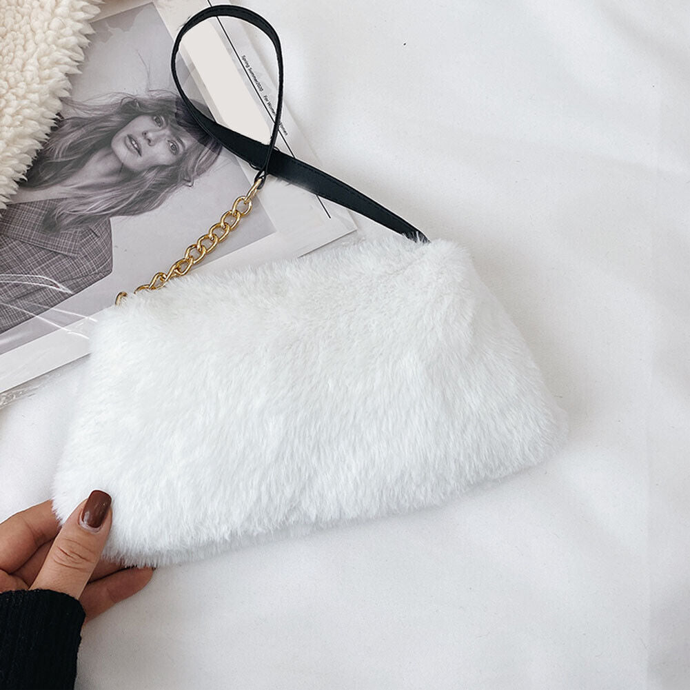 Fashion Plush Top-handle Handbags Women Animal Pattern Shoulder Bags (3)