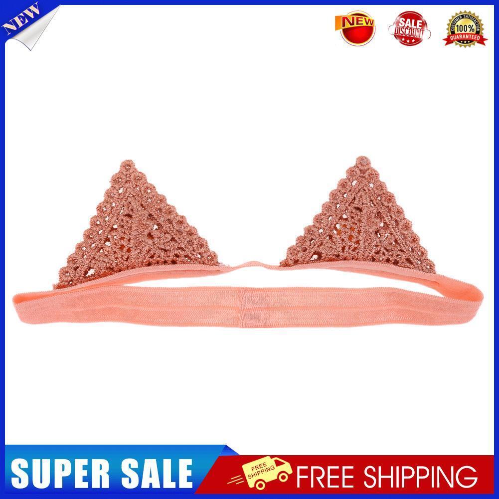 Baby Headband Cat Ears Headband Delicate Lace Children Hair Ornaments(Pink)