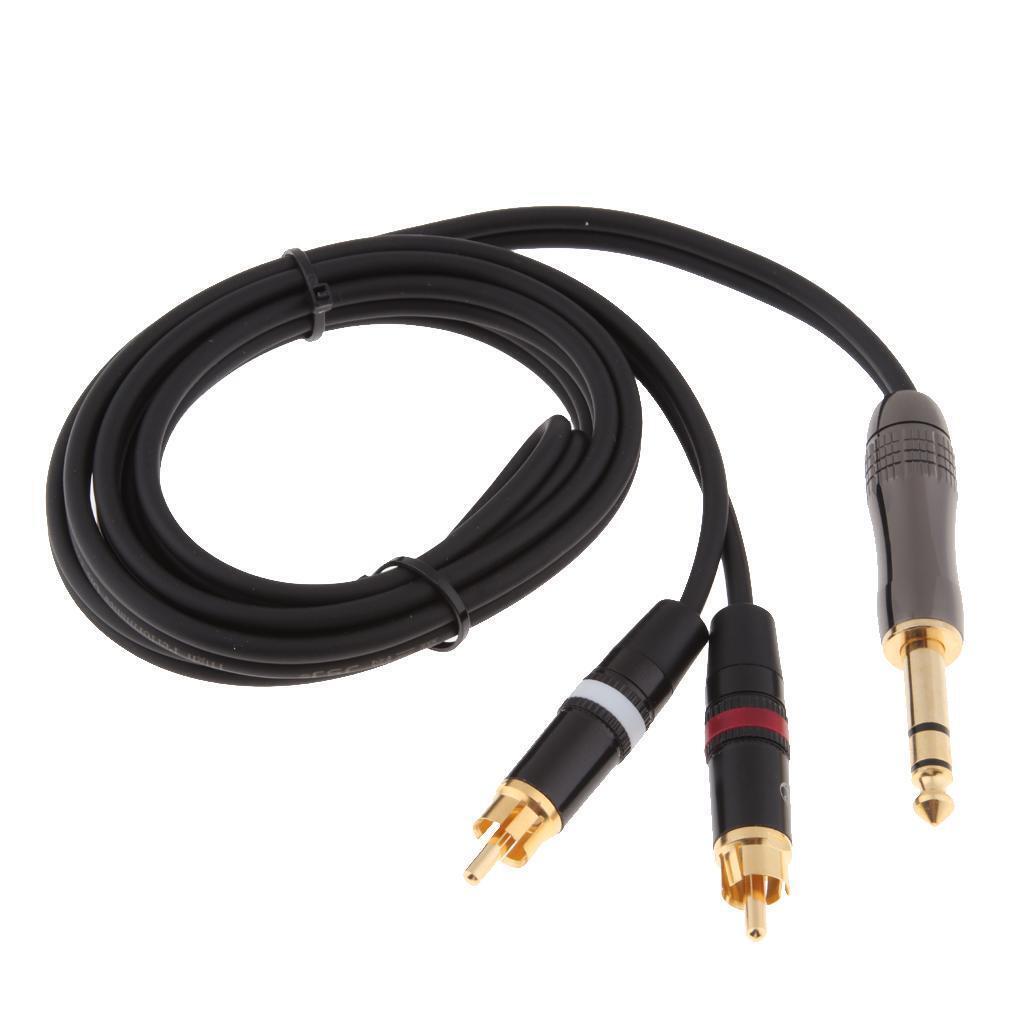 6.35mm to Dual RCA Amplifier Mixing Console TRS Audio Cable 1.5meter