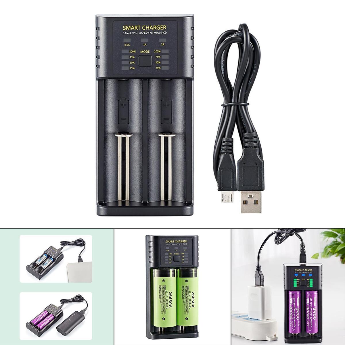 Dual Slot Intelligent Battery Charger Universal for Li-Ion/Imr AA/AAA 10400