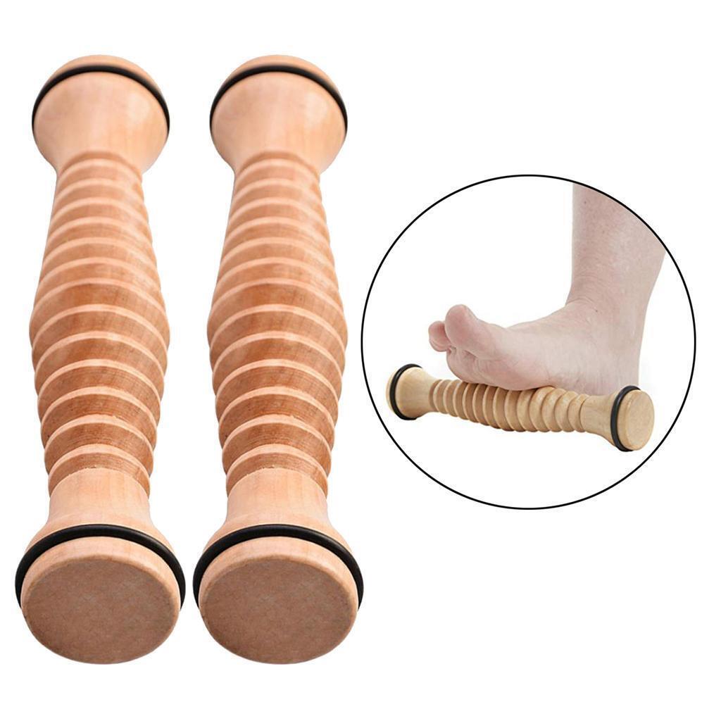 2Pcs/set Wooden Foot Roller Massager Relief Relaxation Relieve Foot Pain