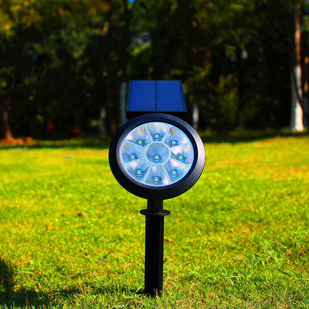 9 LED Waterproof Solar Spotlight Garden Lawn Ground Lighting Wall Lamp (B)