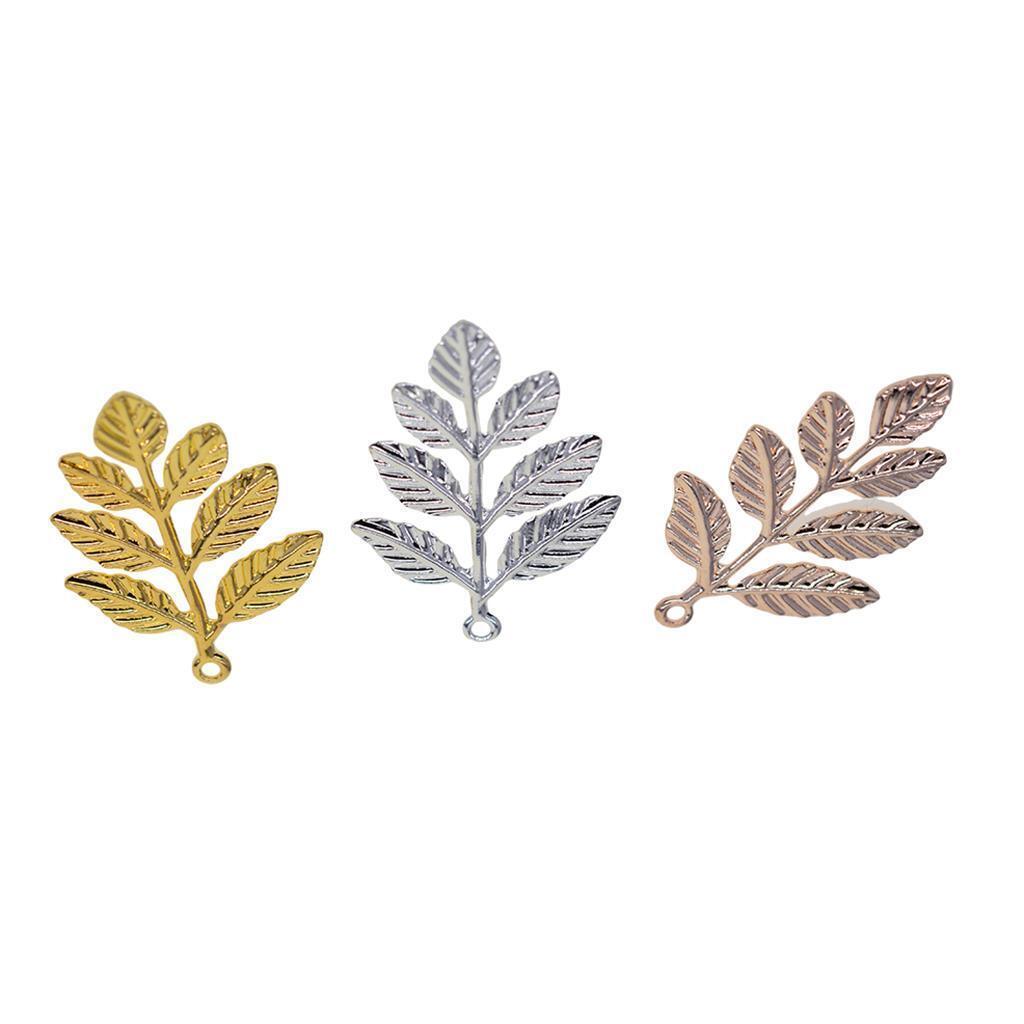 120pcs Leaf Branches Charms Pendants Ornament Jewelry Findings