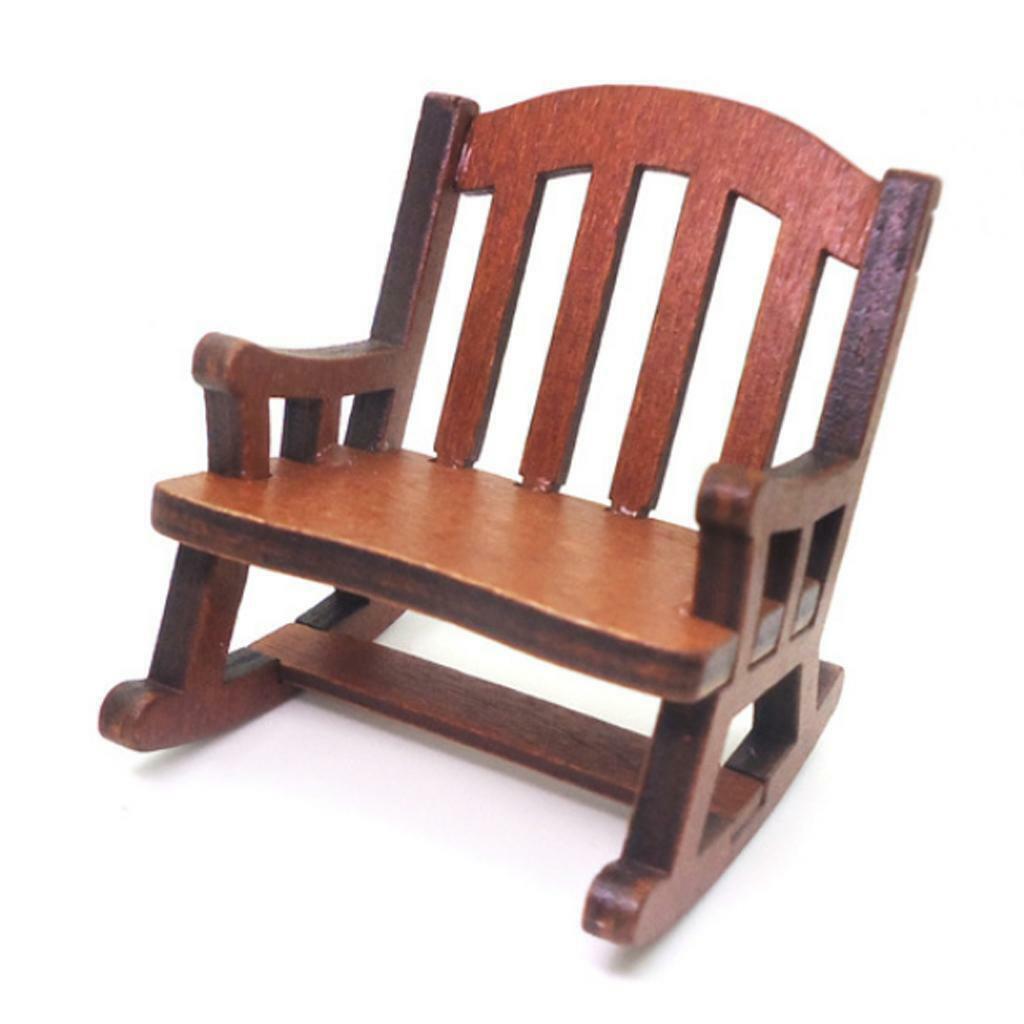 2pcs  House Wooden Bed w/ Rocking  Scenery Furniture Decor
