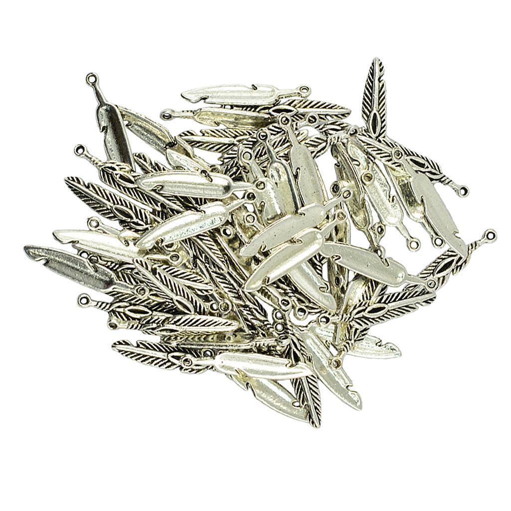10pcs   Charms Feather Pendant Beads Jewelry Crafts Accessories